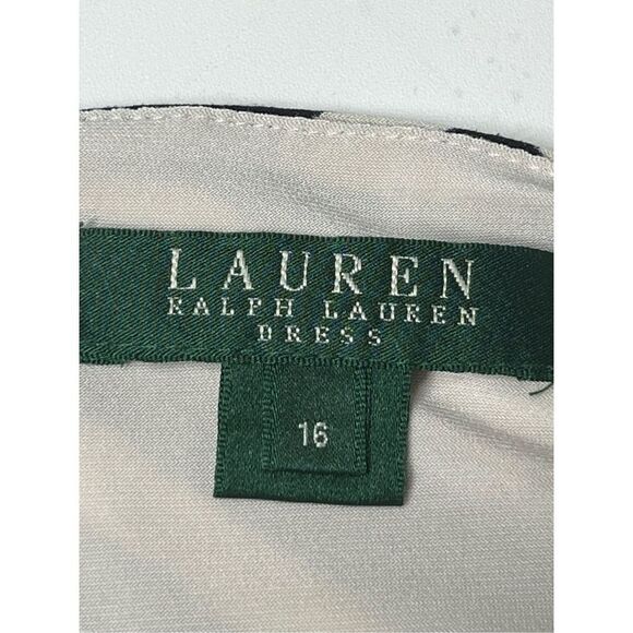 RALPH LAUREN BLACK & WHITE CHEVRON PRINT DRESS W/TIE All-Season Size 16 - Picture 3 of 12